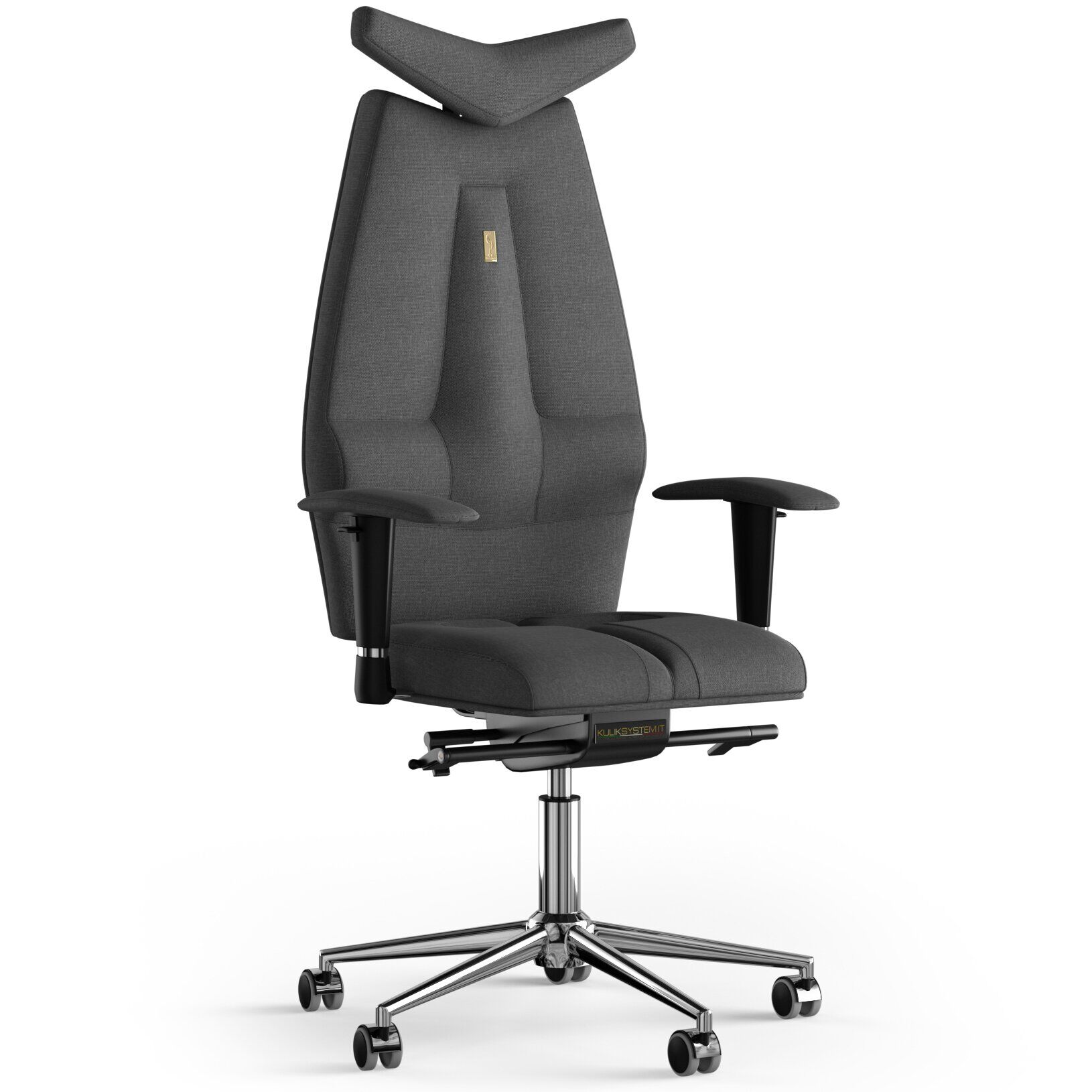 Кресло KULIK SYSTEM JET Ткань с подголовником без строчки Серый (3-901-BS-MC-0506)