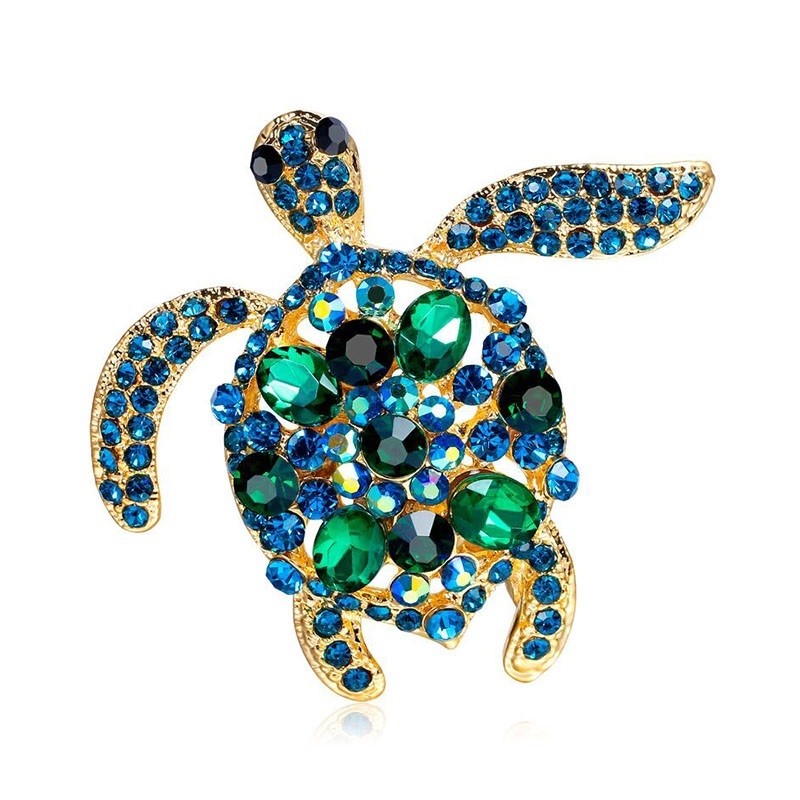 Брошь BROCHE Черепаха Триша зелёная BRBF111651
