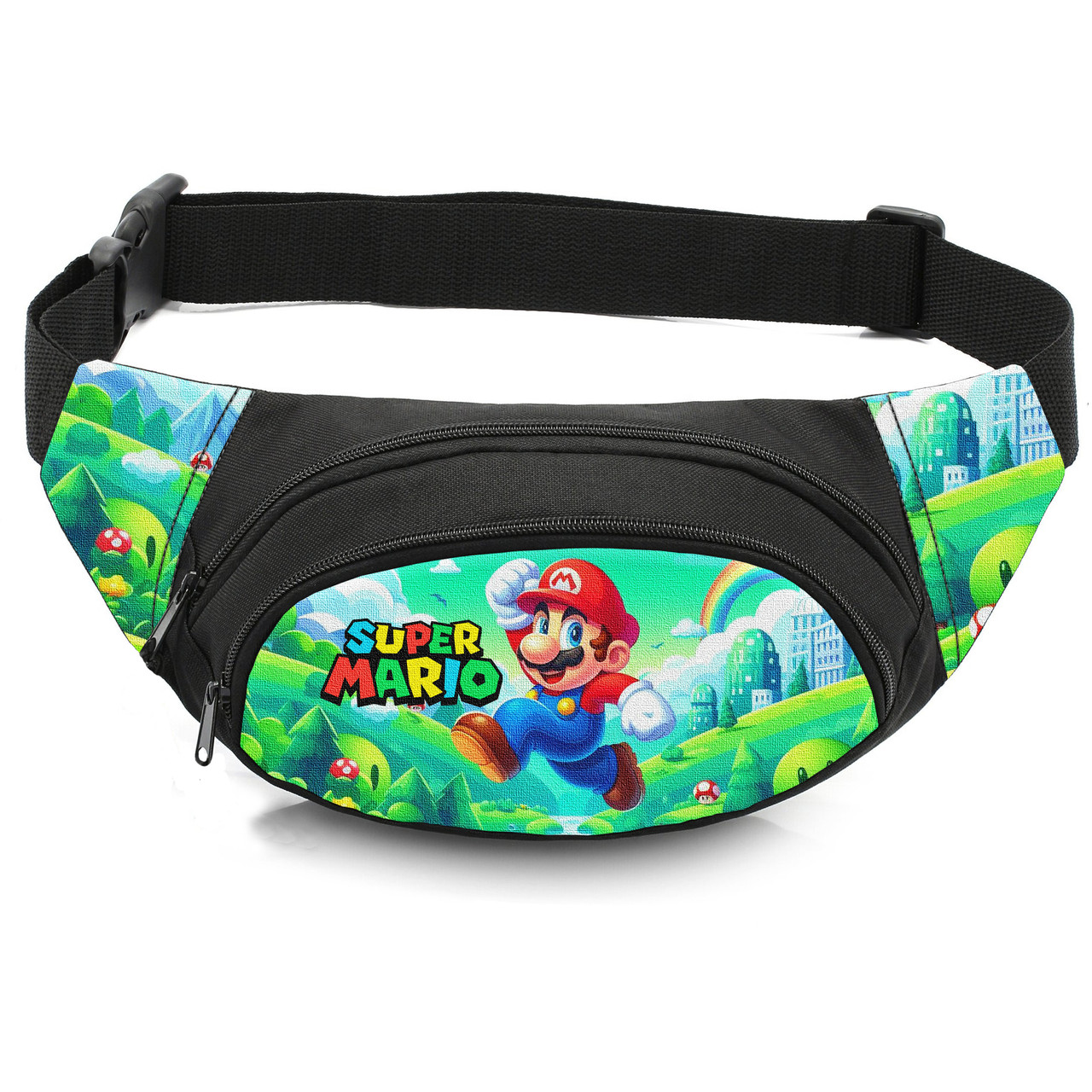 Дитяча сумка-бананка Super Mario, 32x8x13 см, чорна — арт. 2905469955