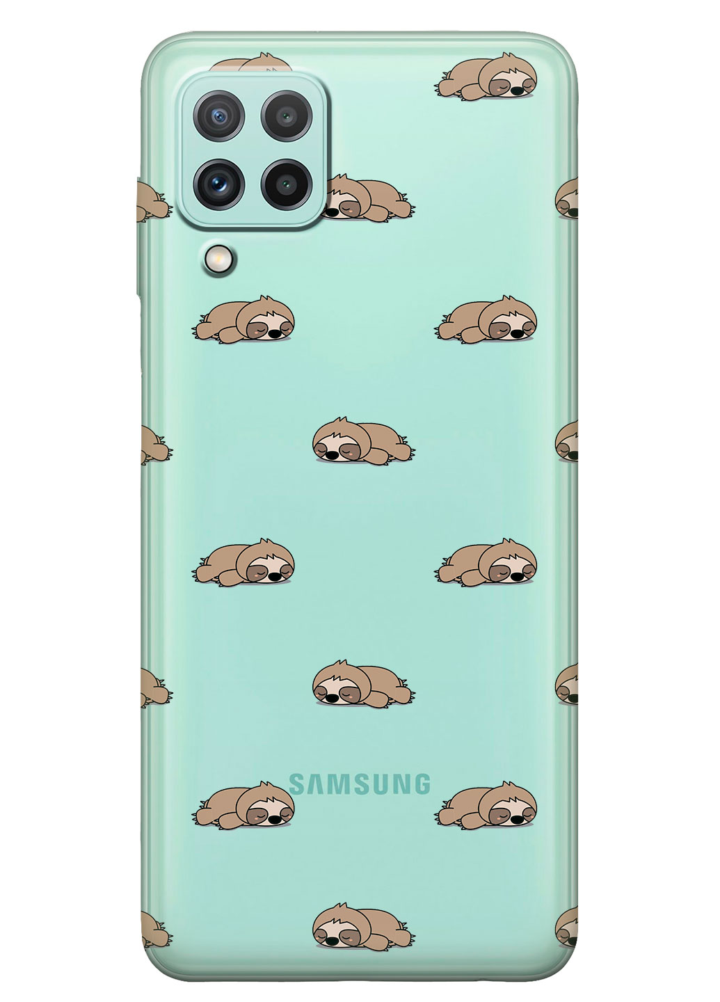 Прозорий силіконовий чохол iSwag для Samsung Galaxy A22 з малюнком - Сплячі лінивці (KS15116)