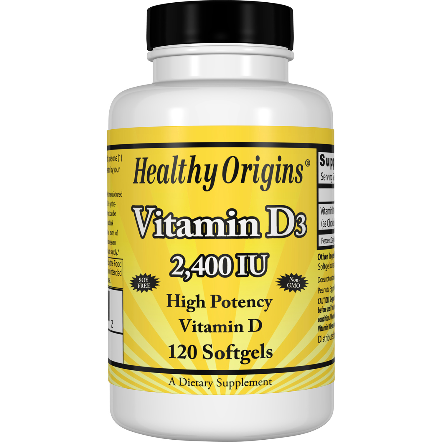 Вітамін D3 2400IU, Healthy Origins, 120 желатинових капсул