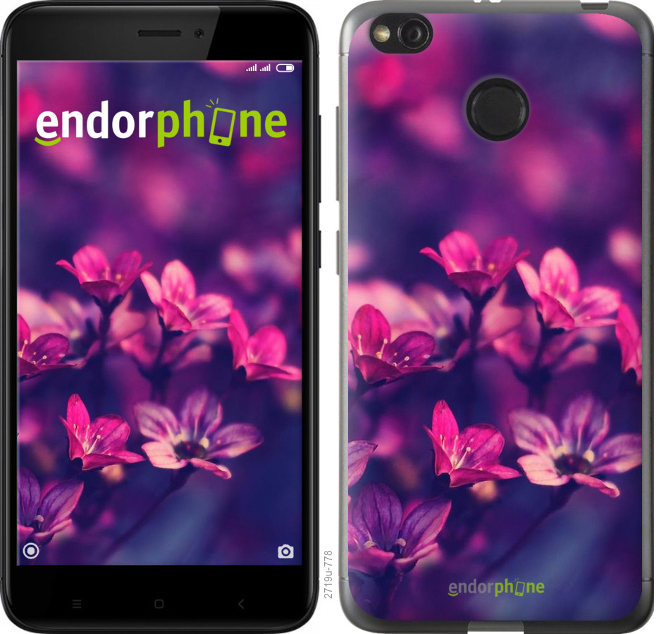 Силіконовий чохол Endorphone на Xiaomi Redmi 4X Пурпурні квіти (2719u-778-26985)