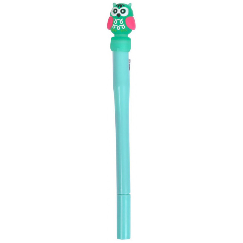 Ручка гелевая Bambi Сова GP-1099 светится Зелёный