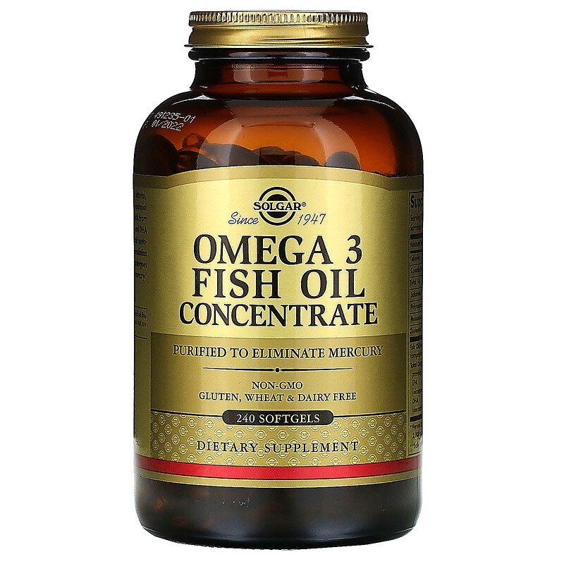 Omega-3 Fish Oil Solgar концентрат рыбьего жира 240 гелевых капсул