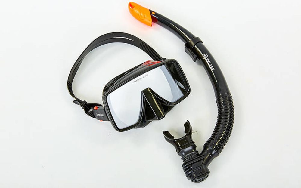 Набір для плавання маска із трубкою Zelart M109-SN50-4-SIL Black (ZA04037)