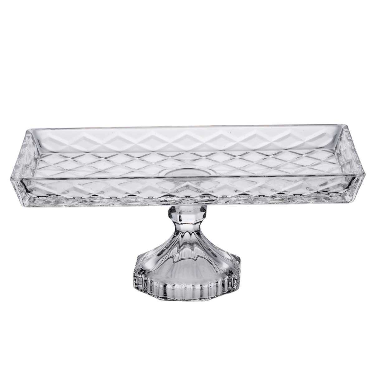 Ваза для фруктов стеклянная YIWU Facet 27,5x13,5x10,5 см Прозрачный (HP-YH-36)