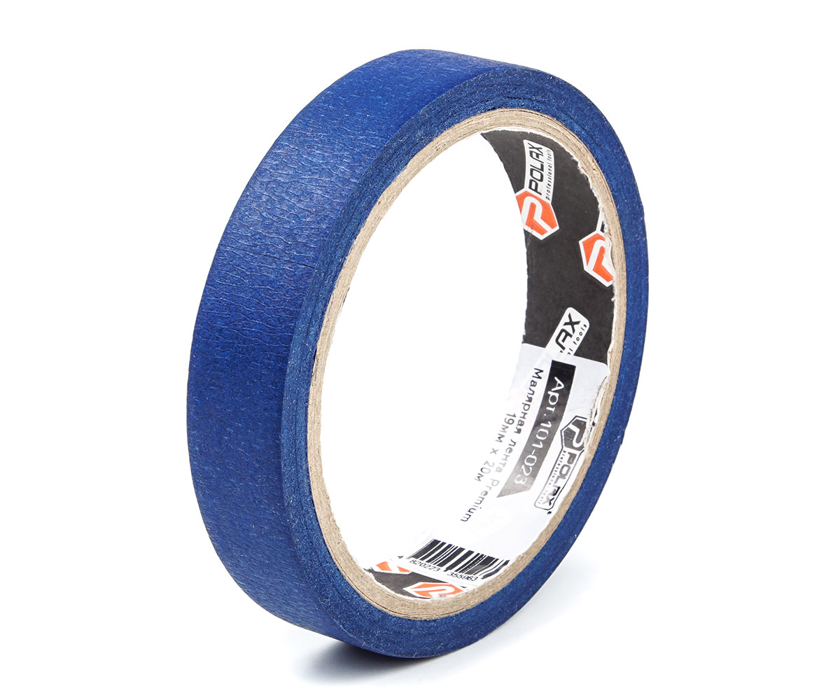 Малярная клейкая лента Polax Premium для наружных работ blue 19 мм х 20 м (101-023)