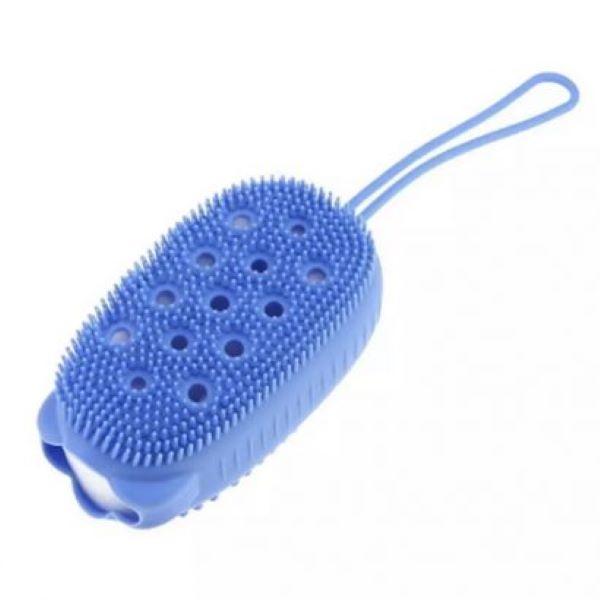 Силіконова мочалка з петелькою Bath Brush Синій