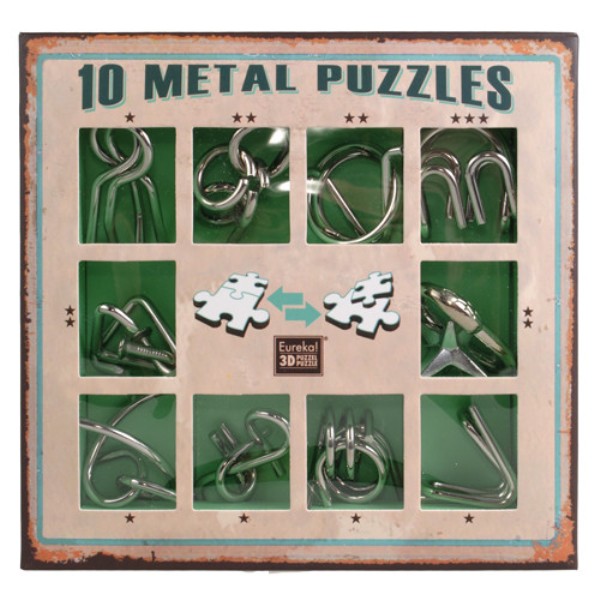 Набір головоломок Eureka 3D Puzzle 10 Metal Puzzles Green (473357R)