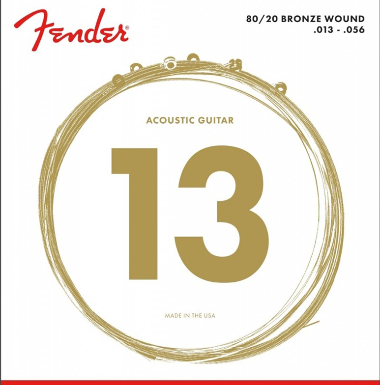 Струны для акустической гитары Fender 70M 80/20 Bronze Acoustic Guitar Strings 13/56