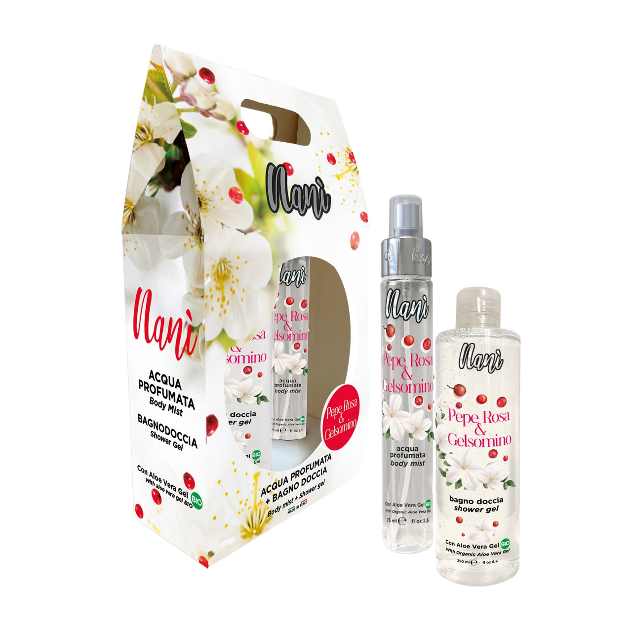Подарочный набор Nani Duo Pink Pepper & Jasmine гель для душа 250 мл + спрей для тела 75 мл