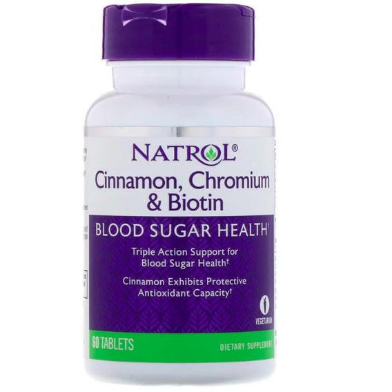 Микроэлемент Хром Natrol Cinnamon Chromium & Biotin 60 Tabs