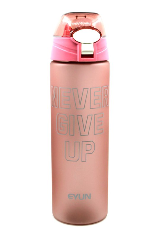 Пляшка для води Never give up 600 ml Рожева (200771)