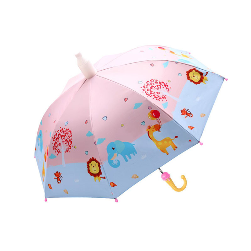 Дитяча парасолька Lesko QY2011301 Funny Animals Pink тростина