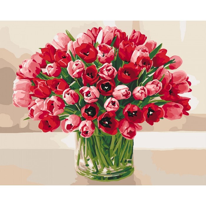 Картина за номерами Ідейка "Пекучі тюльпани" 40х50см KHO3058