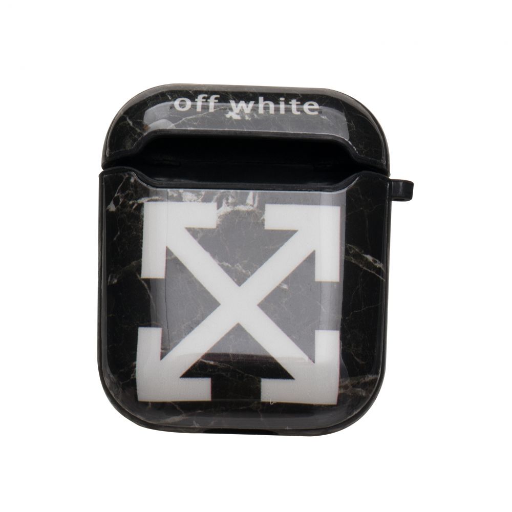 Футляр для навушників Airpods Glossy Brand Ofwhite black