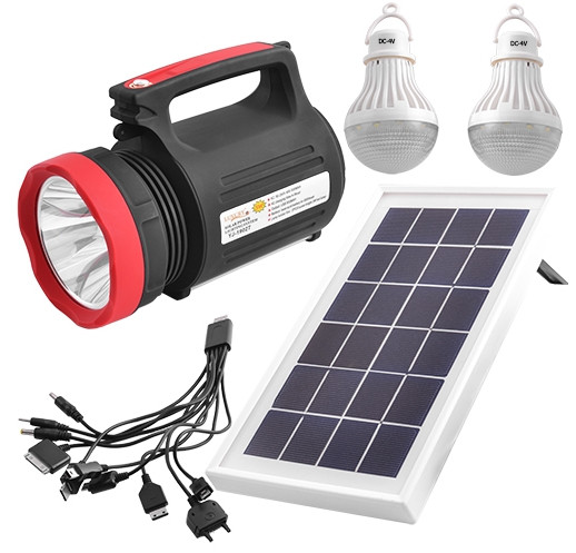 Комплект Фонарь прожекторный Ask 1902T 5W+20SMD/2 лампы/Powerbank solar ЗУ220В (2343960626)