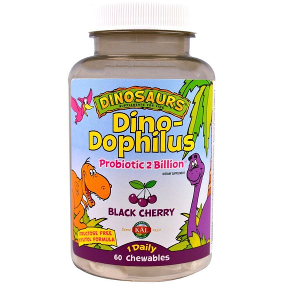 Пробиотик KAL Dino-Dophilus 60 Chewables Black Cherry CAL-50200
