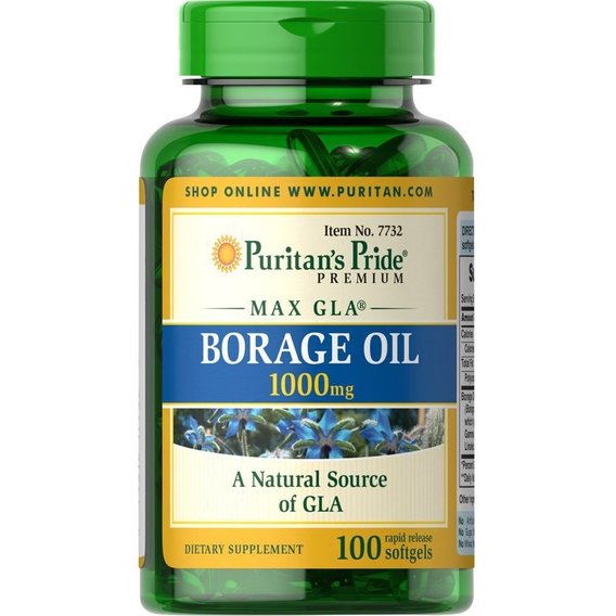 Масло огуречника Puritan's Pride Borage Oil 1000 mg 100 Caps