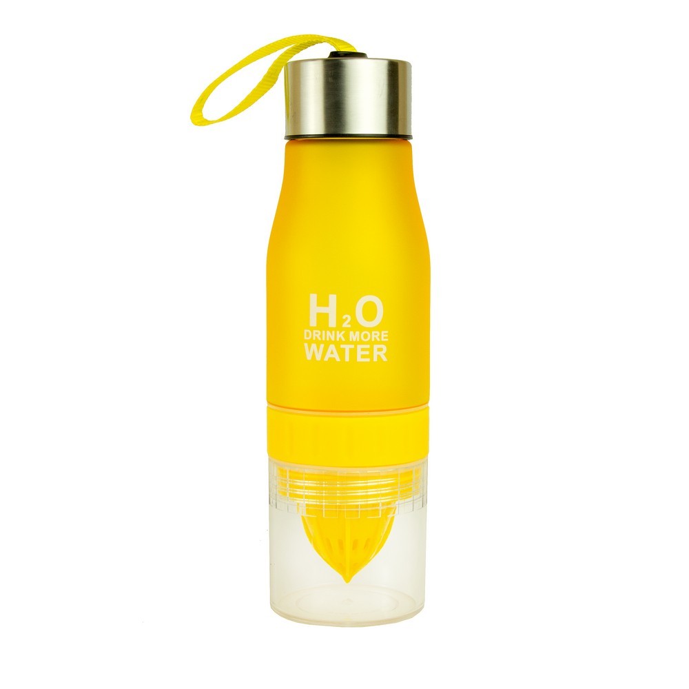 Спортивна пляшка-соковитискач H2O Water bottle Yellow Жовтий