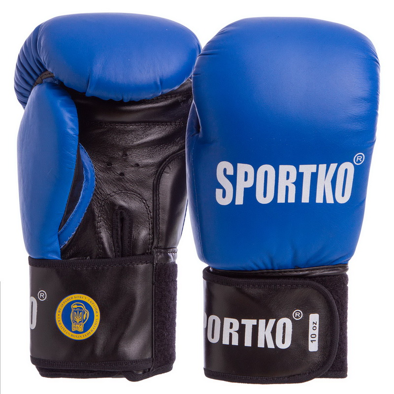 Перчатки боксерские SPORTKO ФБУ ПК1 SP-4705 10 унций Синий
