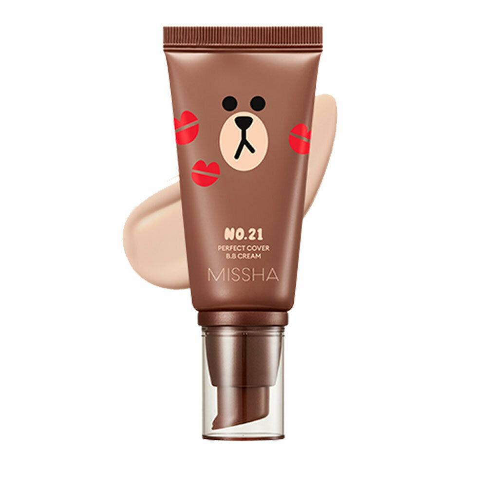 ВВ крем Missha M Perfect Cover BB Cream SPF42 PA+++ Line Friends Edit № 21 Light Beige 50 мл (8809581477865)