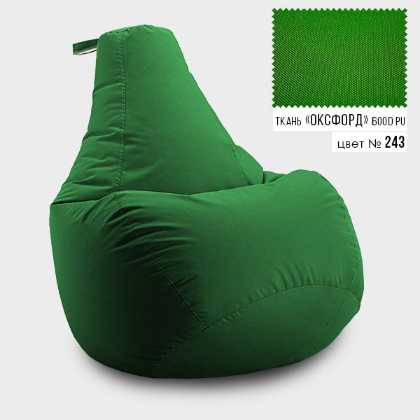 Безкаркасне крісло мішок груша Coolki L 65x85 Зелений (Оксфорд 600D PU)