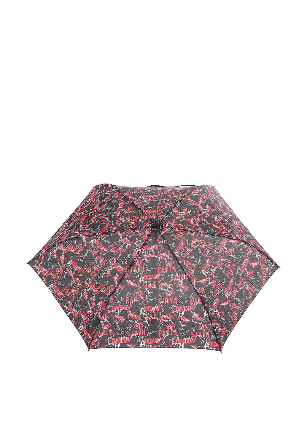 Мини-зонт механический Ferre Milano Черный с красным (597)