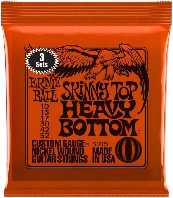 Струны для электрогитары 3 Sets Ernie Ball 3215 Slinky Top Heavy Bottom Nickel Wound 10/52