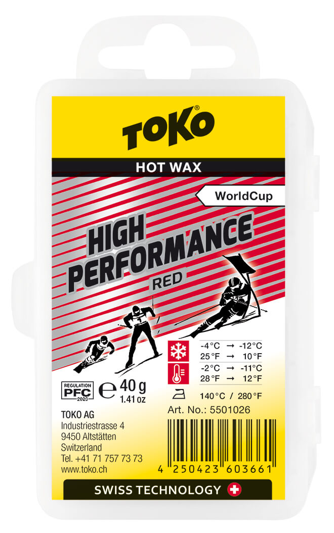 Парафин высокофторовый Toko High Performance Red 40g (1052-550 1026)