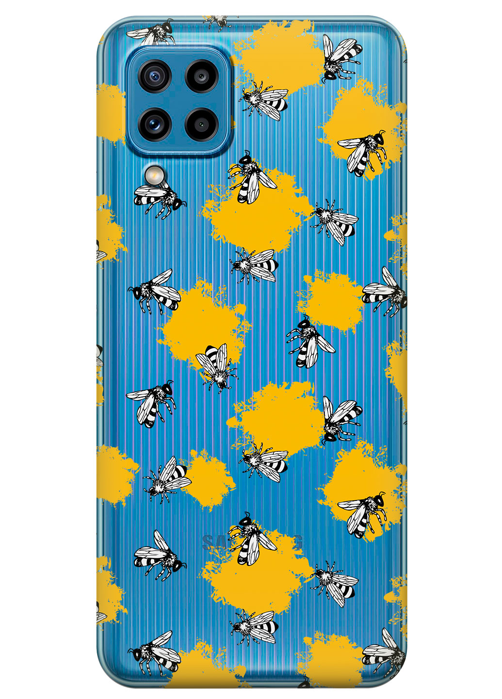 Прозрачный силиконовый чехол iSwag для Samsung Galaxy M32 с рисунком - Пчелы (KS15227)