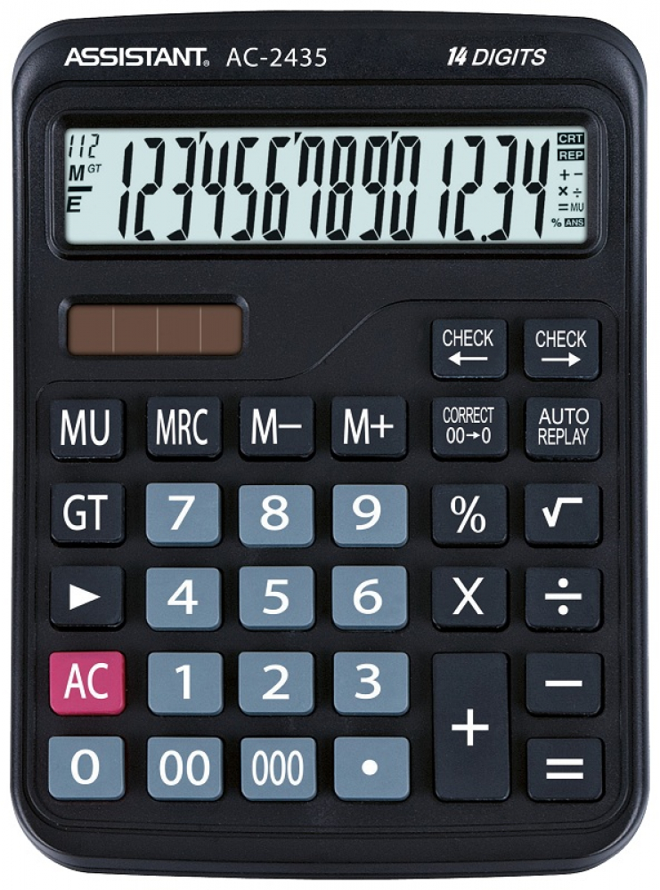 Калькулятор ASSISTANT АС02435 black 14 разрядов Черный