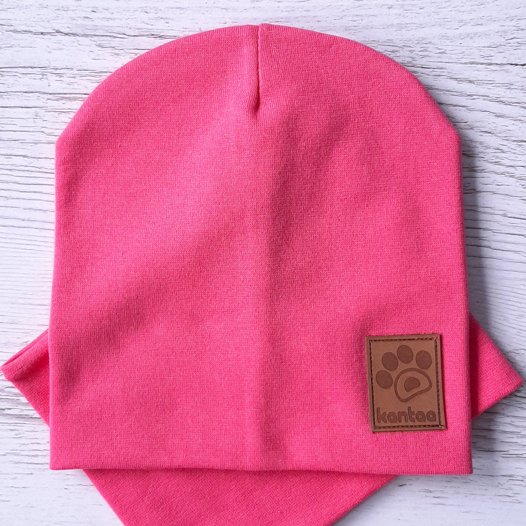Детская шапка с хомутом КАНТА размер 52-56 Розовый (OC-271)