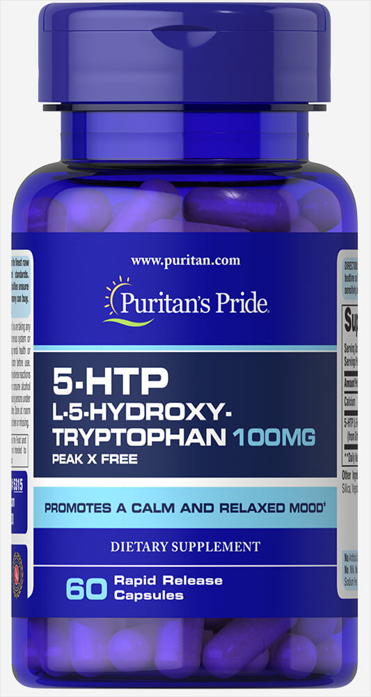 Амінокислота Puritans Pride 5-гідрокситриптофан 100 мг 60 капсул (31112)