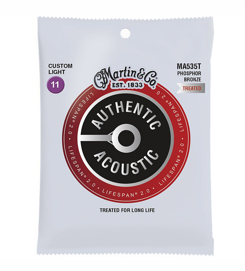 Струни для акустичної гітари Martin MA535T SP 92/8 Phosphor Bronze Custom Light Authentic Acoustic Guitar Strings