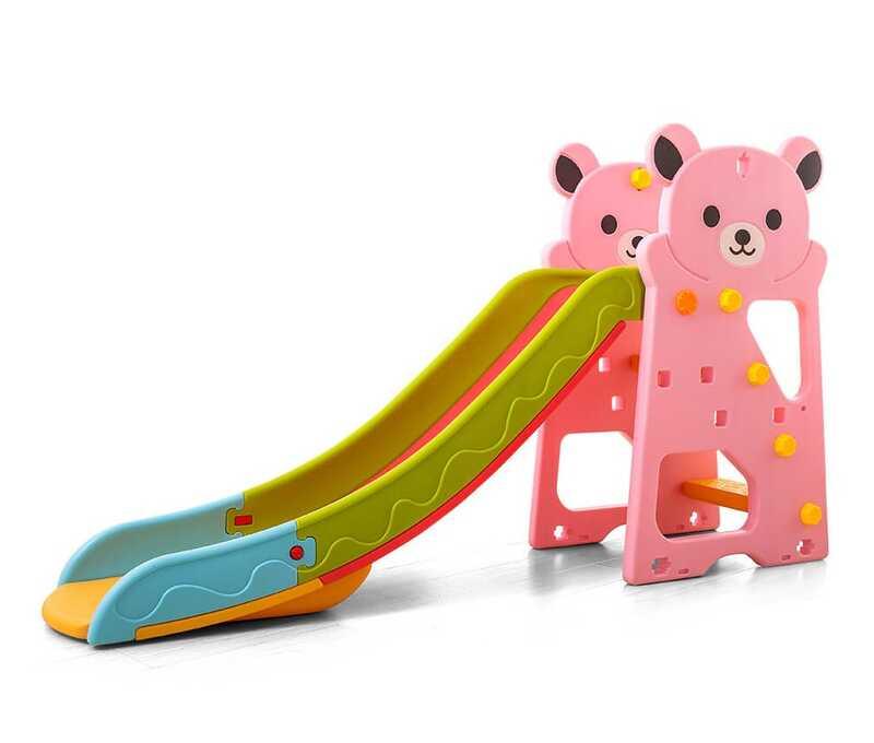 Пластиковая детская горка Toti "Мишка" розовая T - 40502