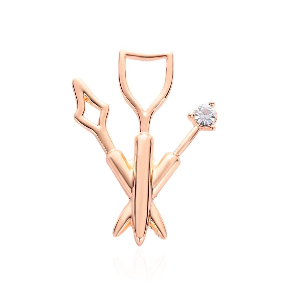 Брошь-значок BROCHE Логопедические инструменты золотистая BRGV112455