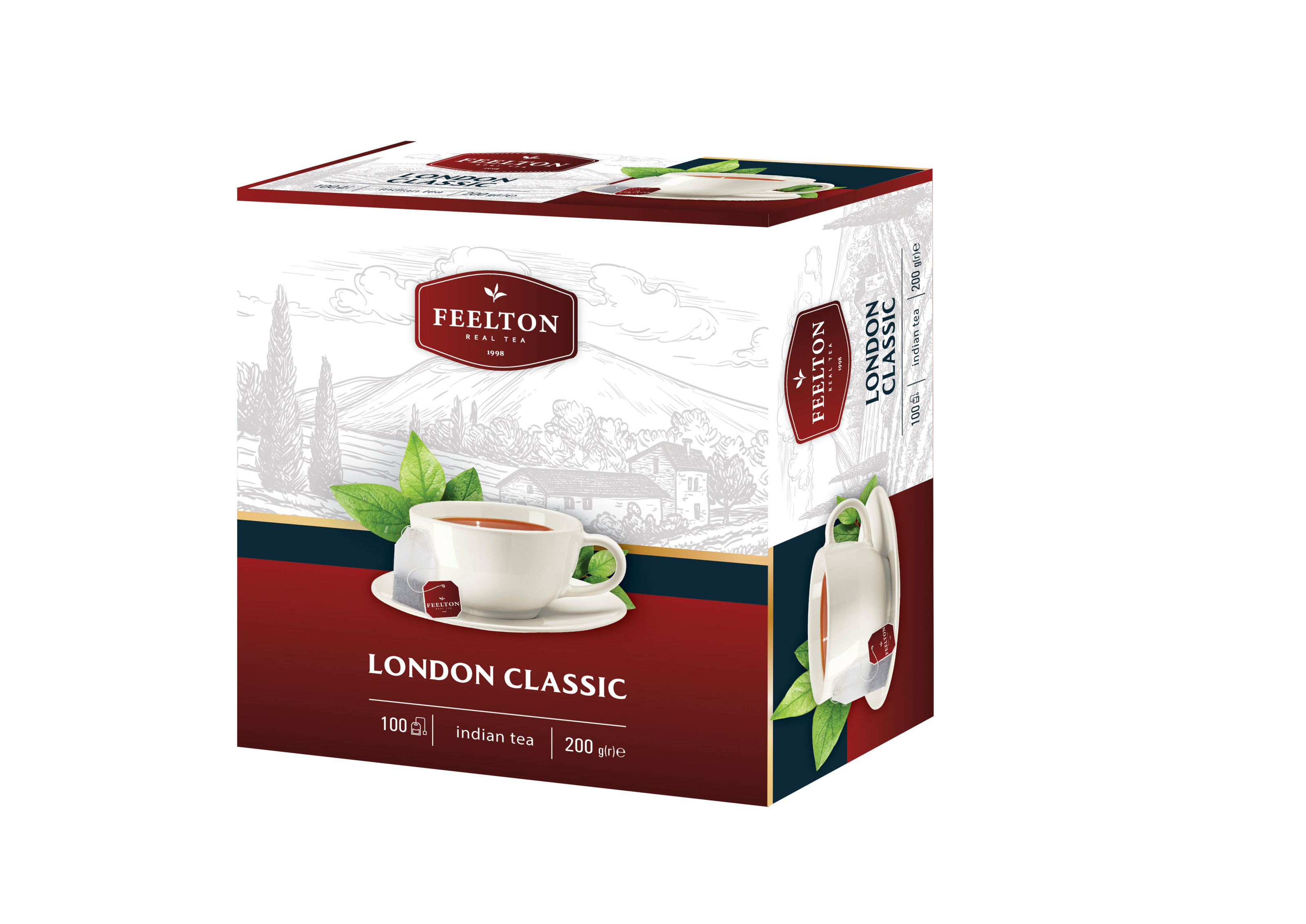 Чай чорний London Classic Feelton в пакетиках100 шт*2 г