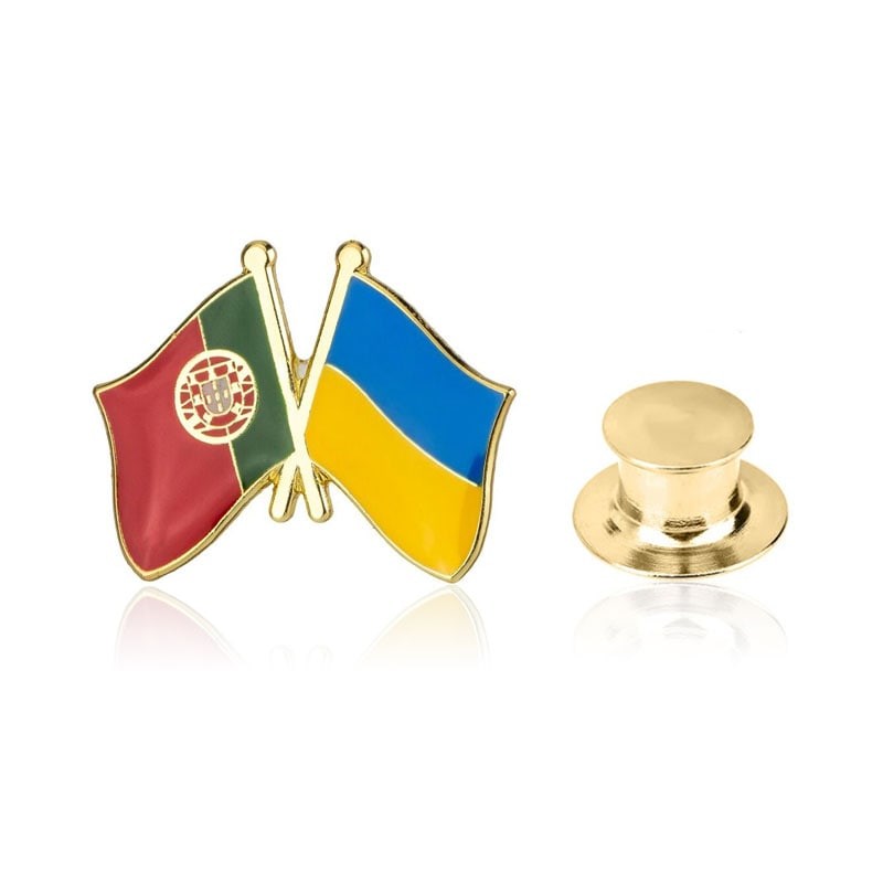 Значок BROCHE Флаг Португалия-Украина разноцветный BRGV112861