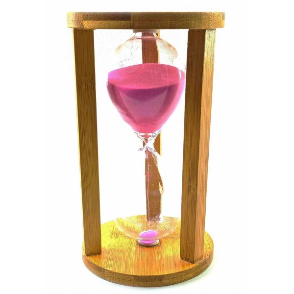 Часы песочные бамбуковые 60 Мин Розовый (238812)