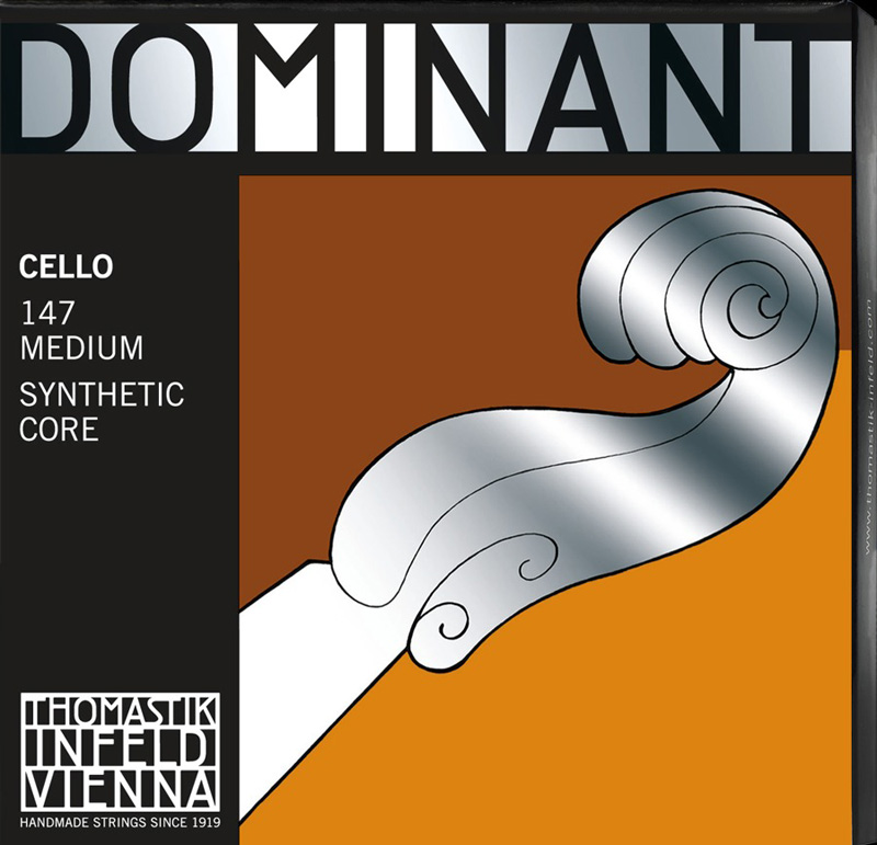 Струни для віолончелі Thomastik-Infeld 147 Dominant Synthetic Core 4/4 Cello Strings Medium Tension