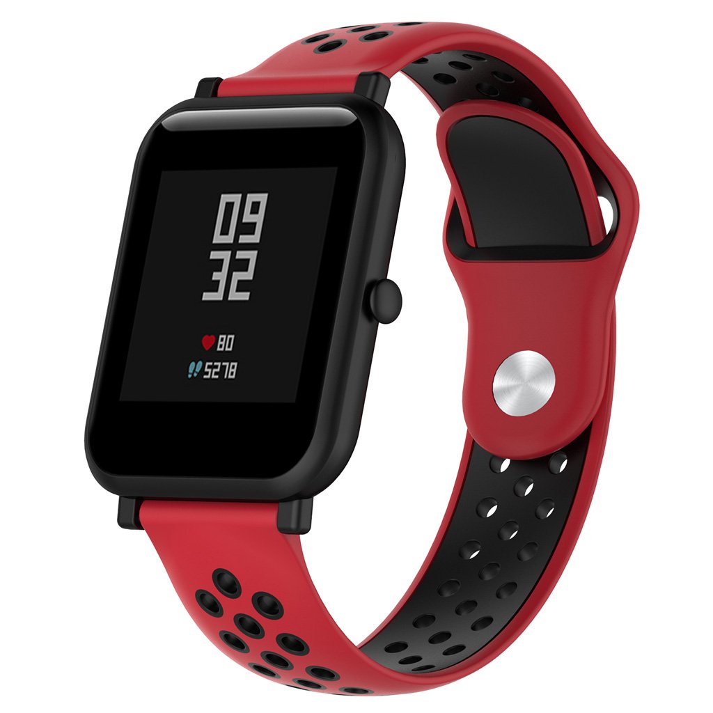 Ремінець BeWatch sport-style для смарт-годин Xiaomi Amazfit BIP Червоно-Чорний (1010131)