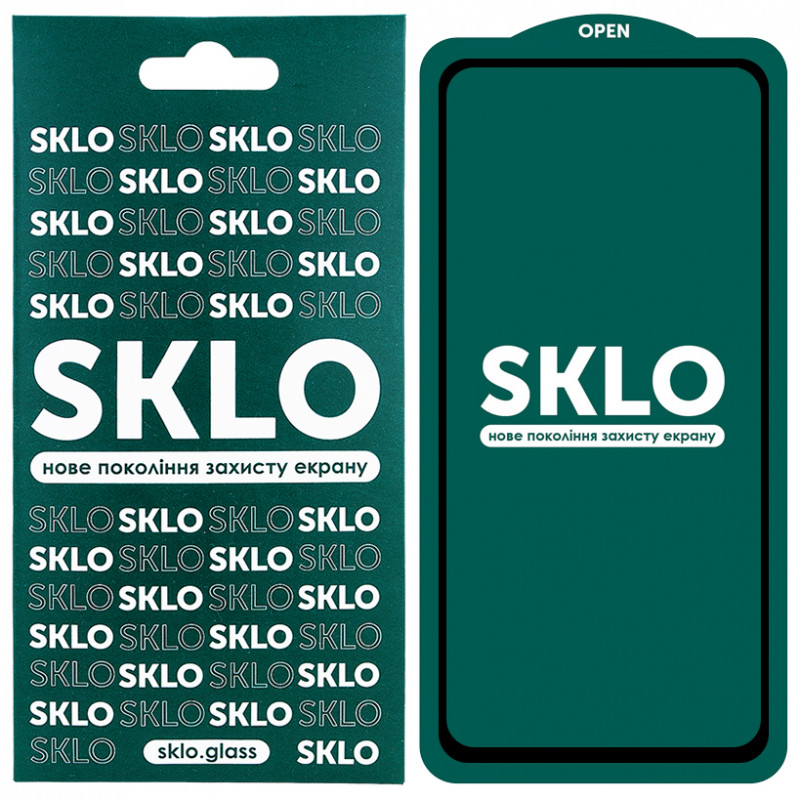 Захисне скло SKLO 5D full glue для Xiaomi Redmi Note 9S Чорний 883340