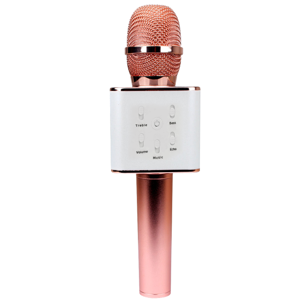 Беспроводной караоке микрофон колонка Bluetooth MagicMusic Q7 с чехлом Rose Gold