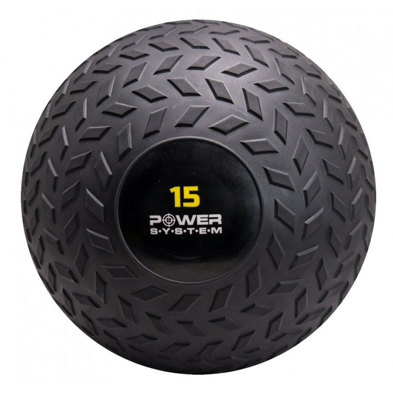 М'яч SlamBall для крофіта та фітнесу Power System PS-4117 15 кг Чорний
