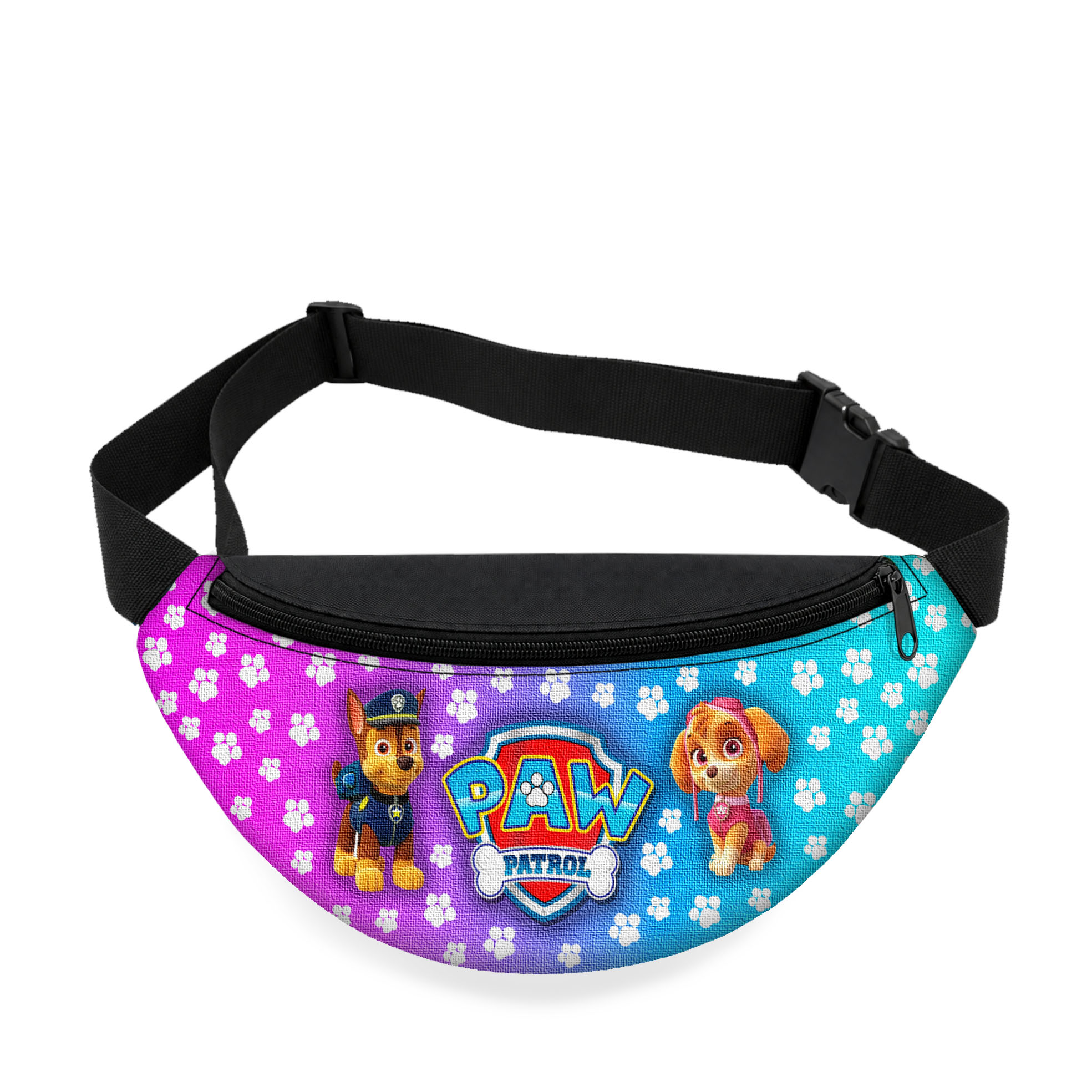 Дитяча сумка-бананка Paw Patrol, чорна, 32х15х7.5 см