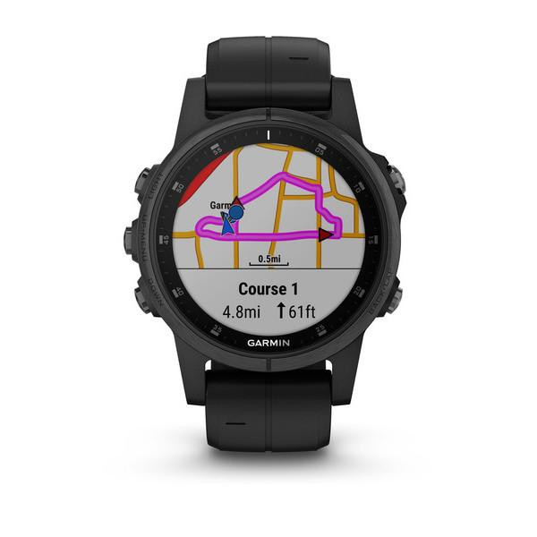 Смарт-годинник Garmin Fenix ​​5S Plus Sapphire Black with Black Silicone 010-01987-78 (F00172231)