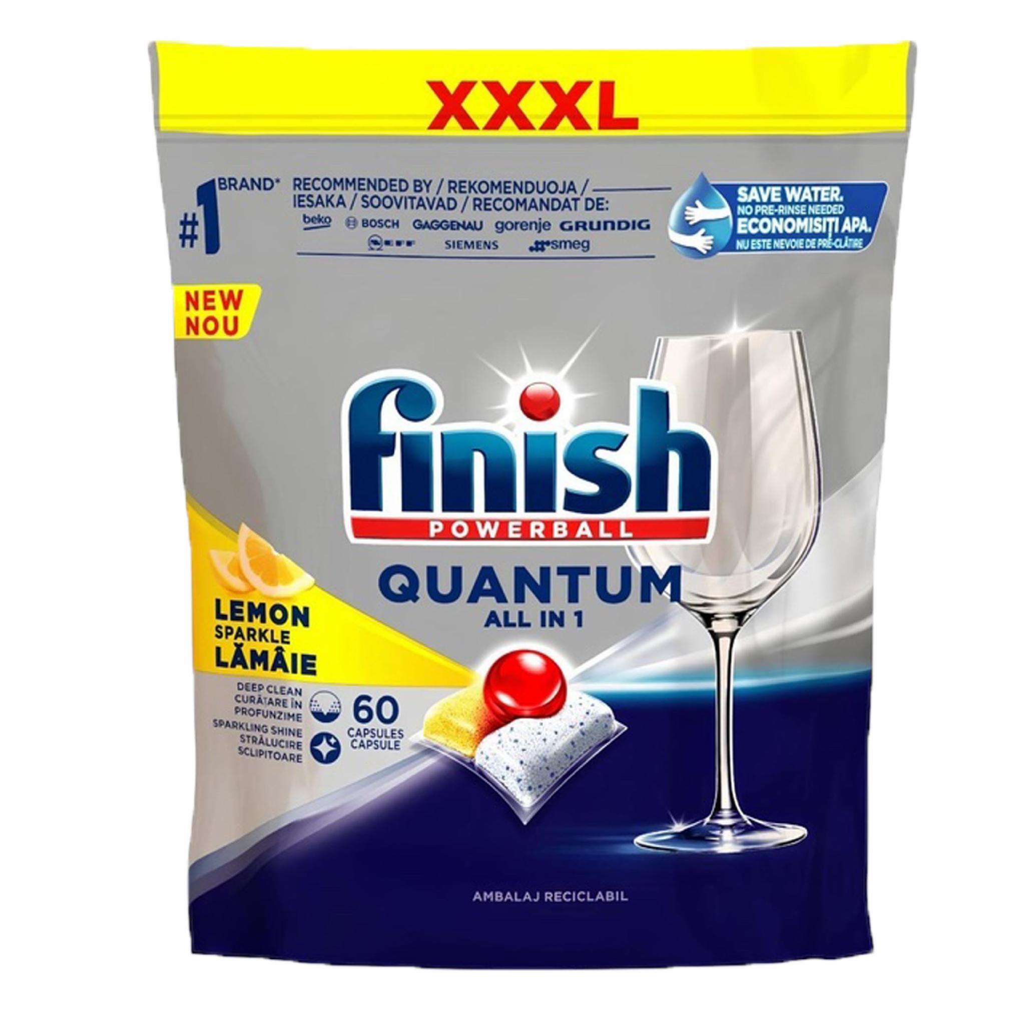 Капсулы для посудомоечных машин Finish Quantum All in 1 с лимоном XXXL 60 шт