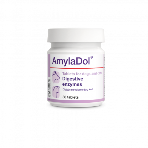 Вітамінно-мінеральна добавка Dolfos AmylaDol для собак та котів для покращення травлення 30 т