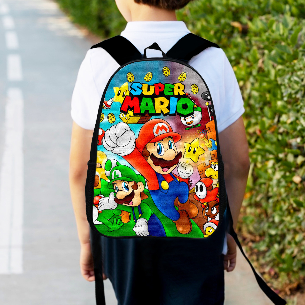 Дитячий рюкзак Super Mario 34×27×13 см, водостійкий оксфорд, багатоколірний
